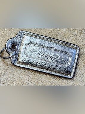 Coach Metallic Gold Leather Bag Tag